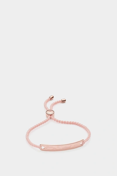 Monica Vinader Engravable Havana Friendship Bracelet In Rose Gold/ Ballet Pink