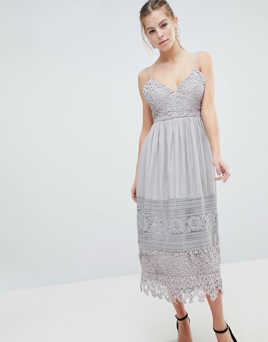 lace cami midi dress