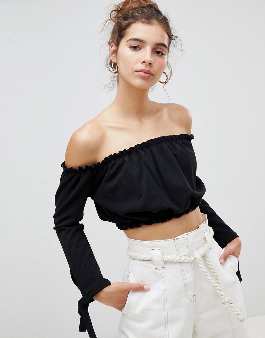 new look black bardot top