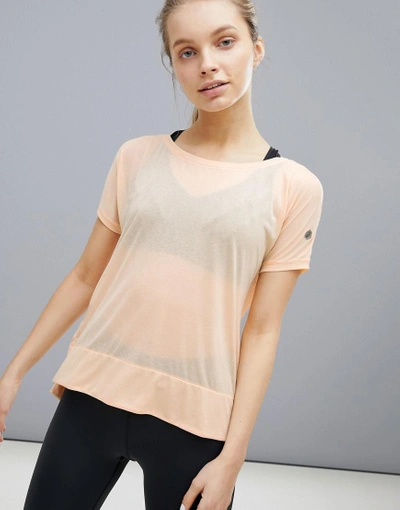 Shop Asics Running Crop Front Tee In Apricot - Orange