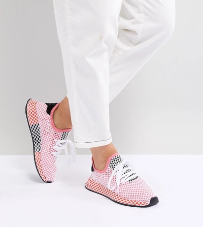 Adidas Originals Deerupt Runner Sneakers In Pink And Red - Pink | ModeSens