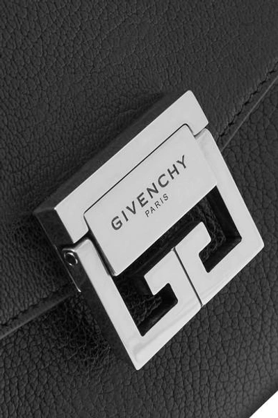 Shop Givenchy Gv3 Small Textured-leather Shoulder Bag In Black
