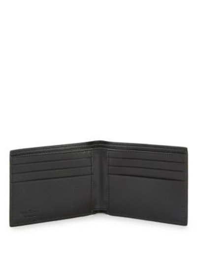 Shop Ferragamo Firenze Logo Leather Bi-fold Wallet In Nero