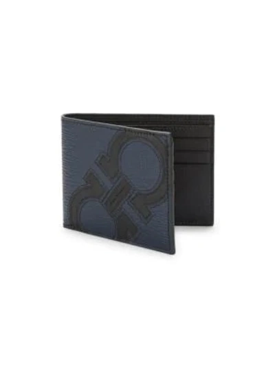 Shop Ferragamo Revival Maxy Leather Bi-fold Wallet In Royal Blue