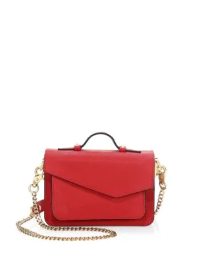 Shop Botkier Mini Cobble Hill Saffiano Leather Crossbody Bag In Poppy Red