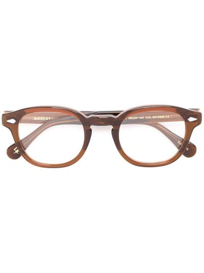 Shop Moscot 'lemtosh 49' Glasses In Brown