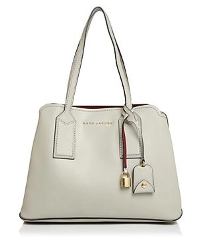 Shop Marc Jacobs The Editor Leather Tote In Dust Gray/gold