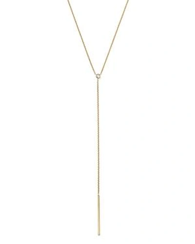 Shop Zoë Chicco 14k Yellow Gold Two Bar Diamond Lariat Necklace, 16 In White/gold