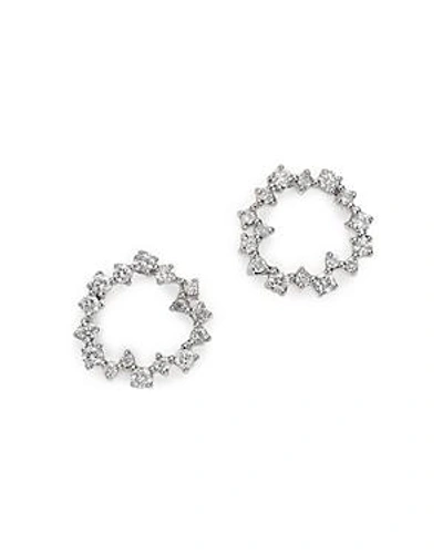 Shop Adina Reyter 14k Yellow Gold Scattered Diamond Circle Earrings In White/gold