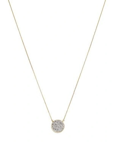 Shop Adina Reyter 14k Yellow Gold Pave Diamond Disc Necklace, 15 In White/gold