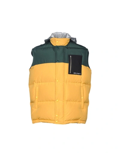 Shop Palm Angels Down Jacket In Yellow