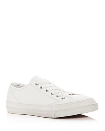 Shop John Varvatos Men's Jet Leather Lace Up Sneakers In White
