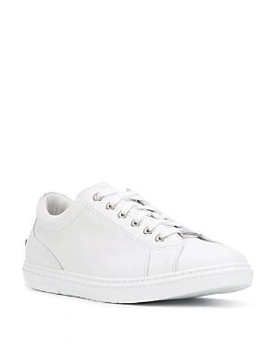 Shop Jimmy Choo Men's Cash Lace Up Sneakers In Ultra White