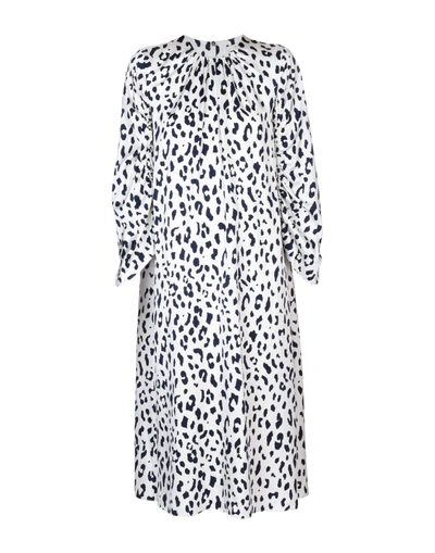 Shop Tibi 3/4 Length Dress In Ivory