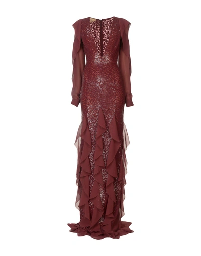 Shop Michael Kors Long Dress In Maroon