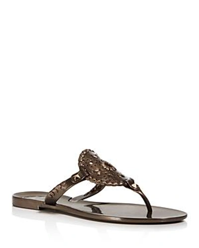 Shop Jack Rogers Thong Sandals - Georgica Jelly In Bronze