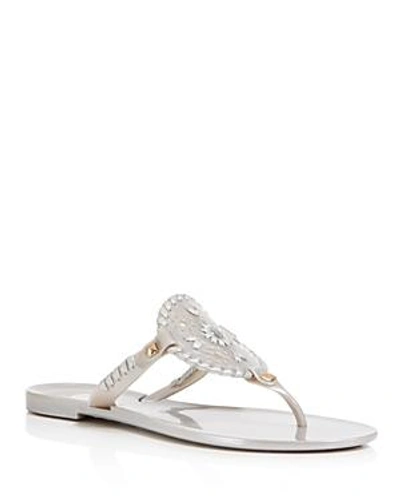 Shop Jack Rogers Thong Sandals - Georgica Jelly In Silver