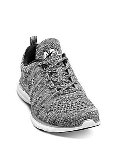 Shop Apl Athletic Propulsion Labs Athletic Propulsion Labs Women's Techloom Pro Knit Lace Up Sneakers In Black/metallic