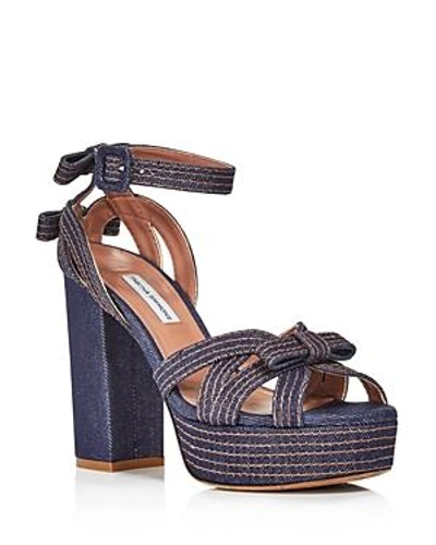 Shop Tabitha Simmons Women's Goldy Denim Platform High-heel Sandals In Indigo