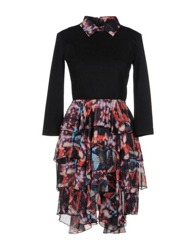 Shop Frankie Morello Woman Short Dress Black Size 4 Polyester, Viscose, Elastane, Silk