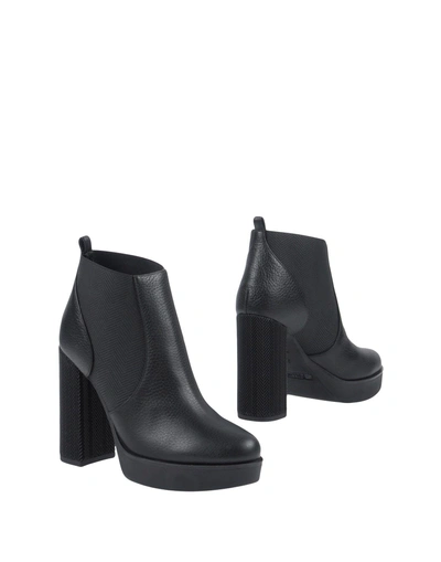 Shop Pollini Woman Ankle Boots Black Size 11 Calfskin