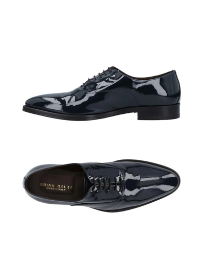 Shop Brian Dales Man Lace-up Shoes Midnight Blue Size 9 Soft Leather