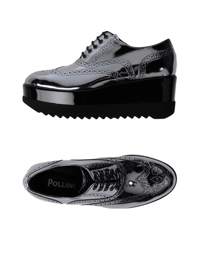 Shop Pollini Laced Shoes In Lead