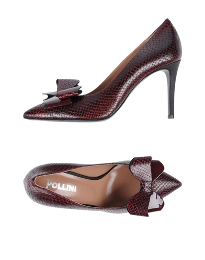 Shop Pollini Pump In Maroon