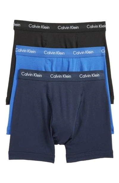 Shop Calvin Klein 3-pack Boxer Briefs In Medium Blue Multi
