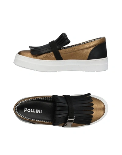 Shop Pollini Sneakers In Gold