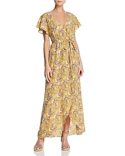 Shop Ella Moss Faux-wrap Floral-print Maxi Dress In Dandelion