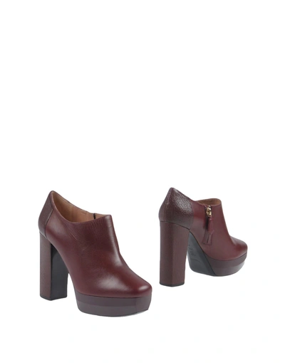 Shop Pollini Ankle Boot In Maroon