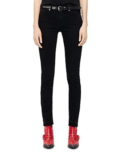 Shop Zadig & Voltaire Eva Zip-detail Skinny Jeans In Black