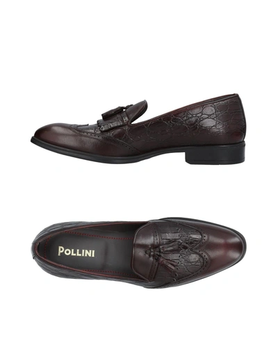 Shop Pollini Loafers In Maroon