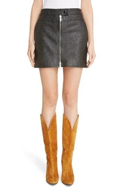Shop Givenchy Coated Leather Miniskirt In Black