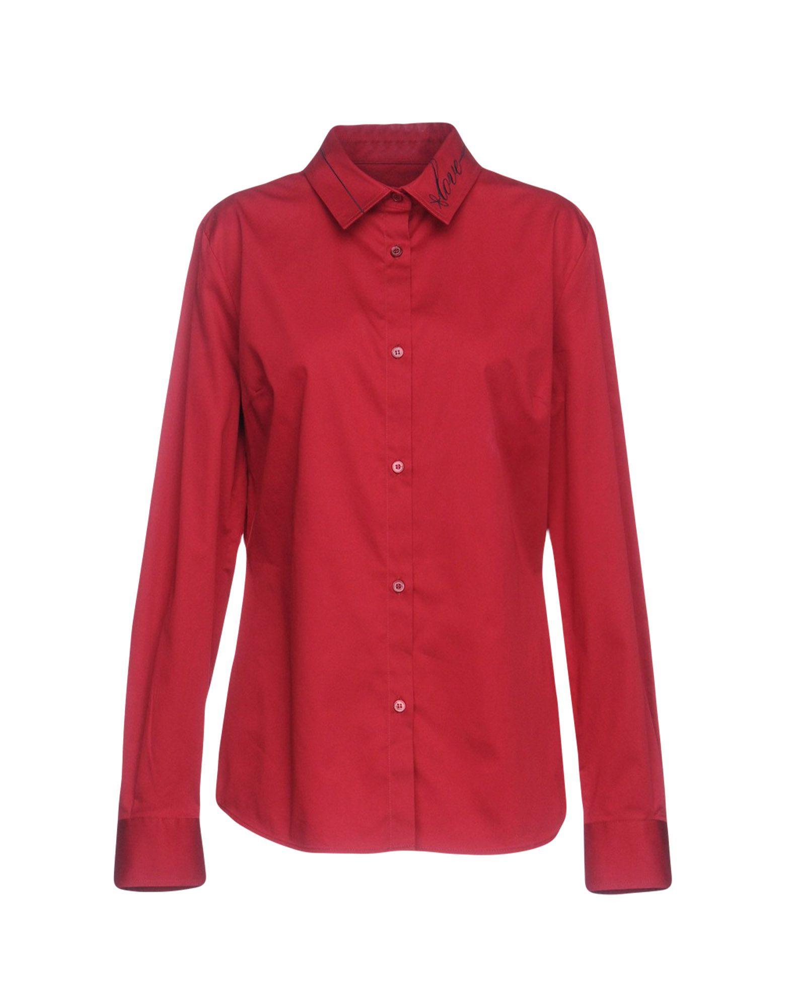 Love Moschino Solid Color Shirts & Blouses In Red | ModeSens