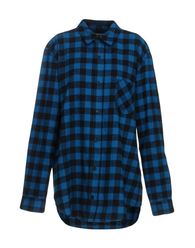 Shop Adaptation Checked Shirt In Slate Blue