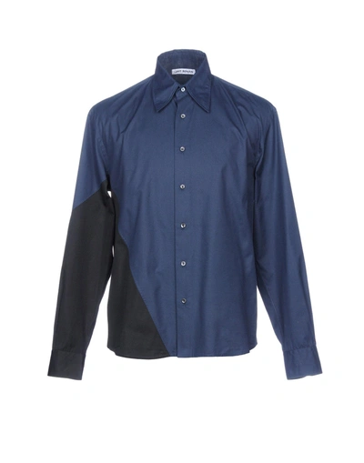Shop Umit Benan Solid Color Shirt In Dark Blue