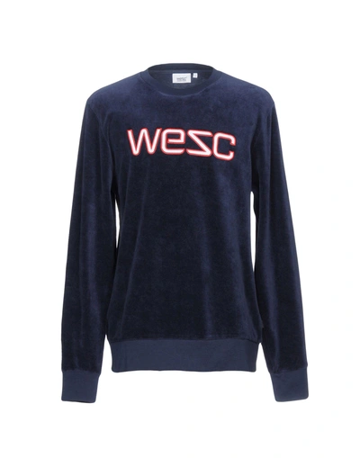 Shop Wesc Sweatshirts In Dark Blue