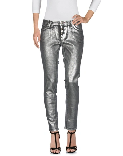 Shop Philipp Plein Denim Pants In Silver