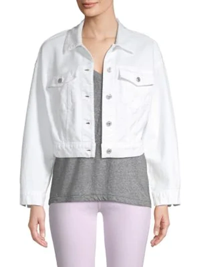 Shop 7 For All Mankind Bubble White Denim Jacket In White Fashion
