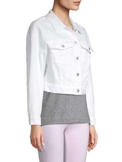 Shop 7 For All Mankind Bubble White Denim Jacket In White Fashion