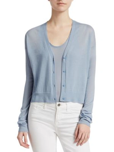 Shop Theory Hanelee Cashmere Cardigan In Bluebell