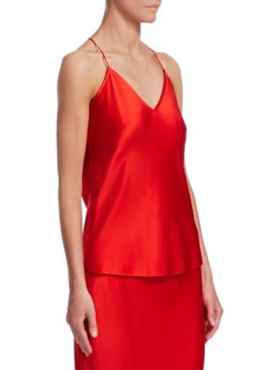 Shop Theory Draped Back Slip Top In Fiery Red