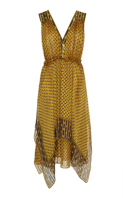 Shop Ulla Johnson Colette Floral Mini Dress In Gold