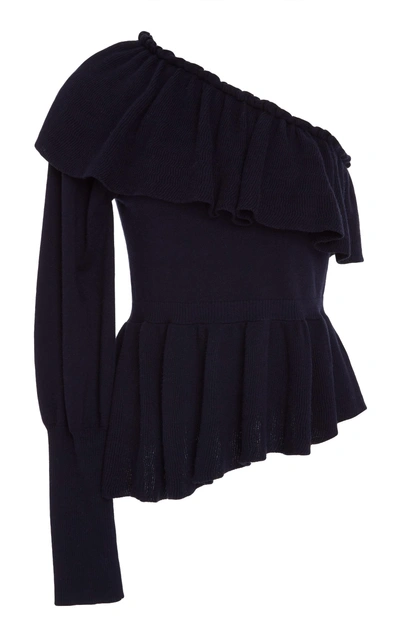 Shop Ulla Johnson Eden Ruffled One Shoulder In Black