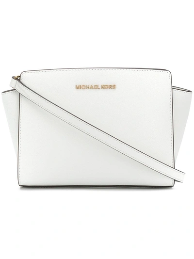 Shop Michael Michael Kors Selma Crossbody Bag - White
