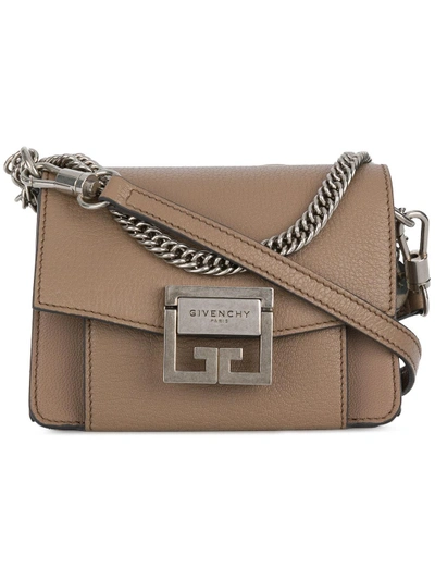 Shop Givenchy Foldover Chain Crossbody Bag In Brown