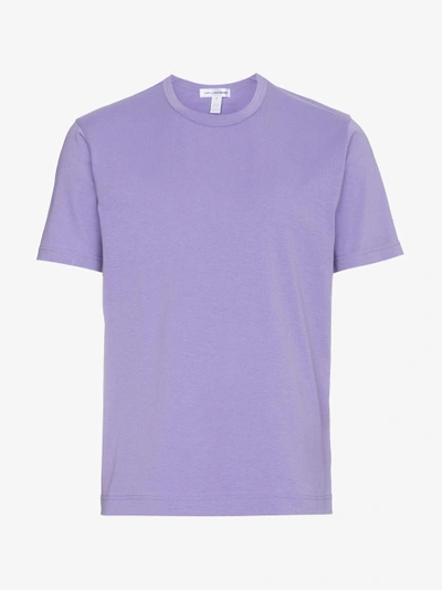 Shop Comme Des Garçons Shirt Rear Logo Print Cotton T Shirt In Pink&purple