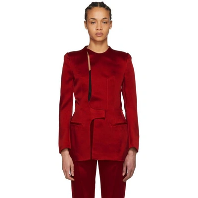Shop Haider Ackermann Red Open Back Jacket In Red Shiny